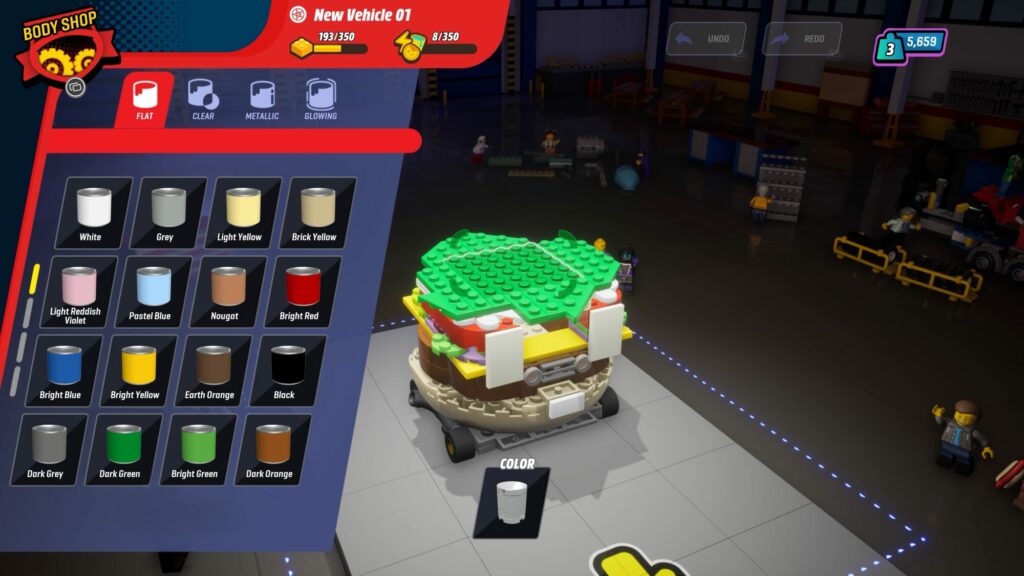 Screenshot der Modifizierungsmöglichkeiten in »Lego 2K Drive«